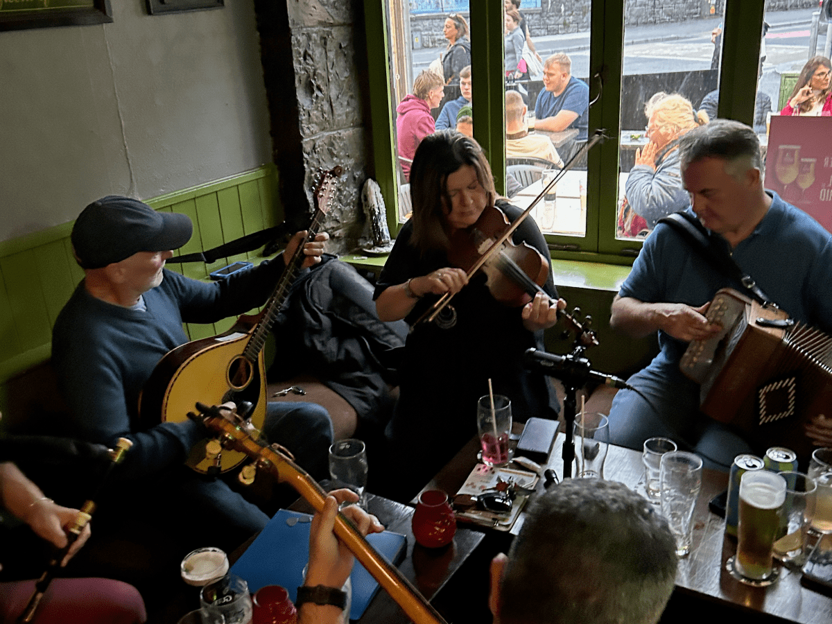 Enjoying a session in Galway
